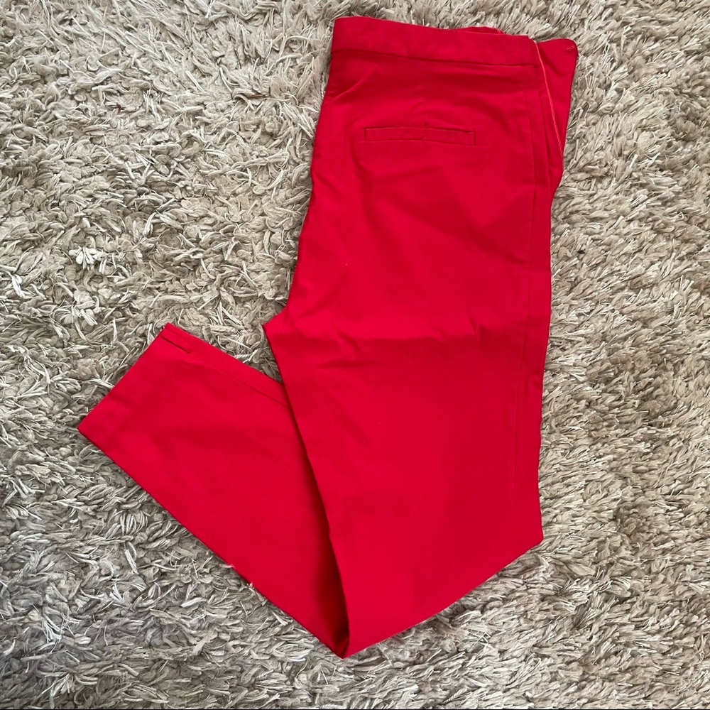 ASOS skinny crop bright red pants sz 6